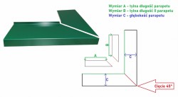 Parapet narożny - stal powlekana SP090