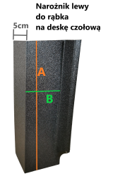 Narożnik lewy na rąbek do deski - aluminium A207