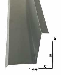 Obróbka przyścienna na blachodachówkę  - stal nierdzewna SN13