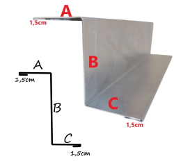 Profil Zetownik ze stal nierdzewnej | zamknięte krawędzie | obróbka blacharska SN40