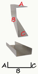 Obróbka blacharska typu Ceownik - stal nierdzewna SN41