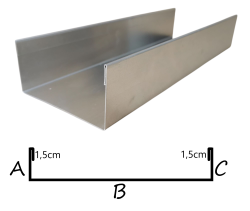 Obróbka blacharska typu Ceownik | z zamkniętymi krawędziami | stal nierdzewna SN42