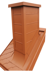 Obróbka komina | z panelami PTS kieszeniowe | z czapą kominową