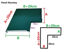 Rąbek stojący | attyka | narożnik zmienny | stal powlekana RS06