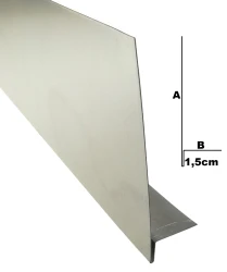 Obróbka deski czołowej  z okapnikiem - stal nierdzewna SN30