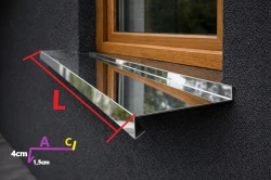 Parapet zewnętrzny na wymiar - stal nierdzewna SN10