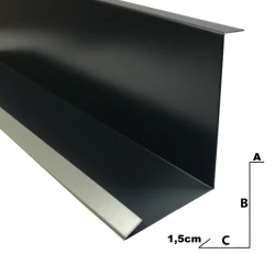 Obróbka blacharska przyścienna pod dachówkę - aluminium A12