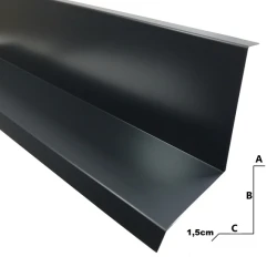 Obróbka przyścienna na blachodachówkę  - aluminium A13