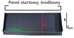 Deska czołowa na rąbek, panel startowy - środkowy - aluminium A202