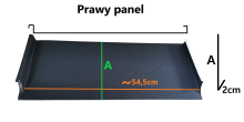 Prawy panel na rąbek do deski - aluminium A203