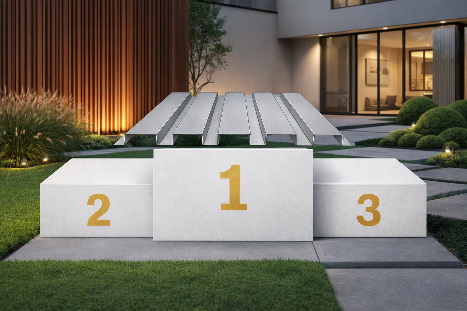 Nowoczesny dom lamele na ściany jako fasady budynku